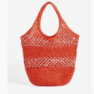 H&M Rattan Style Shopper Bag - RED - NEW WITHOUT TAGS